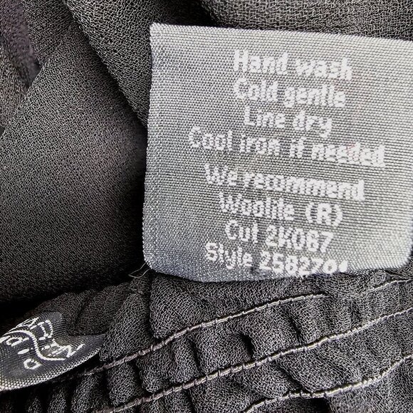 Jonathan Martin Embroidered Off Shoulder Gypsy Blouse Top Women M/L Sheer Black - Picture 9 of 9